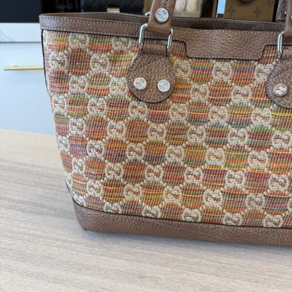Gucci Straw Libeccio Monogram Large Sunset Tote Multicolor