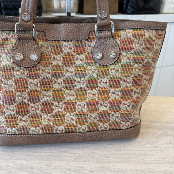 Gucci Straw Libeccio Monogram Large Sunset Tote Multicolor
