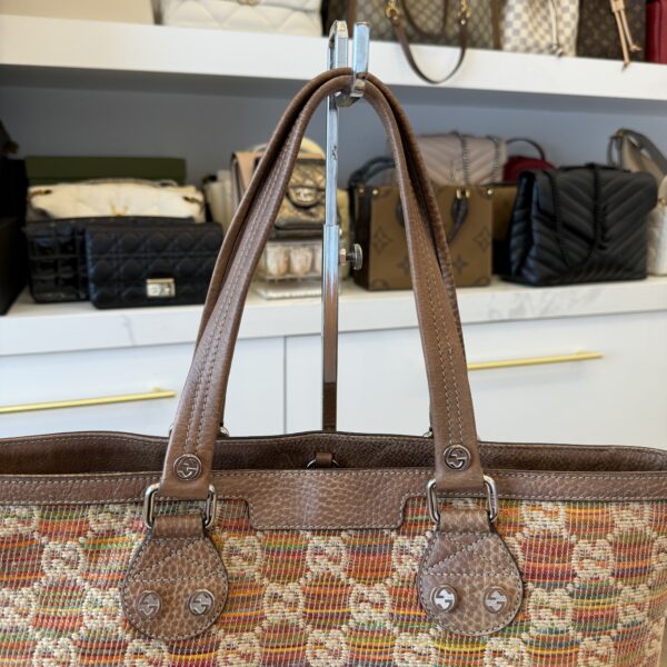 Gucci Straw Libeccio Monogram Large Sunset Tote Multicolor