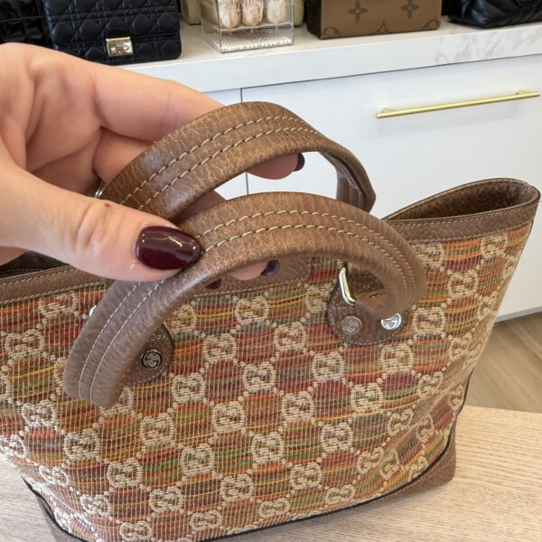 Gucci Straw Libeccio Monogram Large Sunset Tote Multicolor