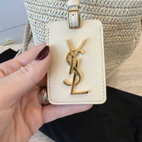 Saint Laurent (YSL) Seau Bucket Bag Woven Raffia Small
