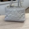 Chanel Off White Quilted Glazed Leather Small Chain Me Tote