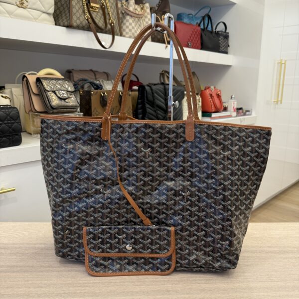 Goyard Goyardine Saint Louis GM Black and Tan