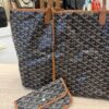Goyard Goyardine Saint Louis GM Black and Tan