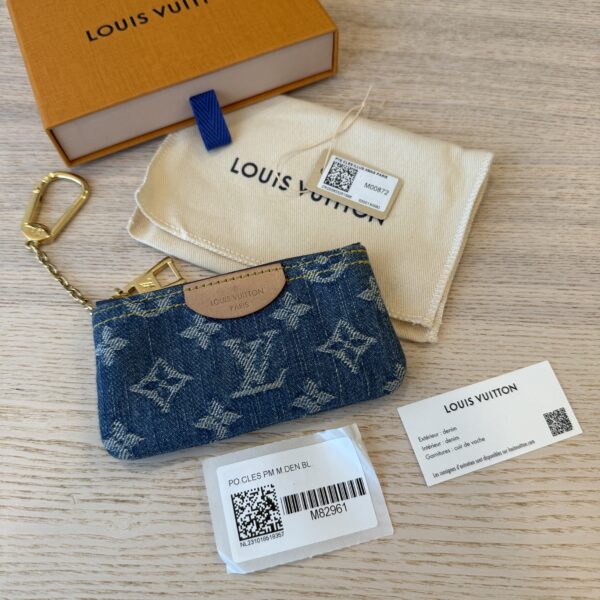 Louis Vuitton Monogram Denim Key Pouch Denim Blue