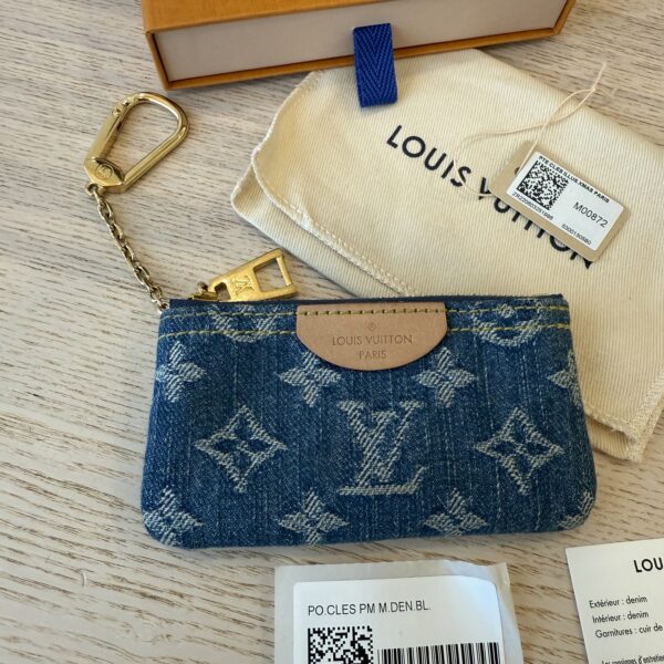 Louis Vuitton Monogram Denim Key Pouch Denim Blue