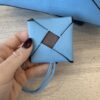 Loewe Lia Origami Tote Leather Blue