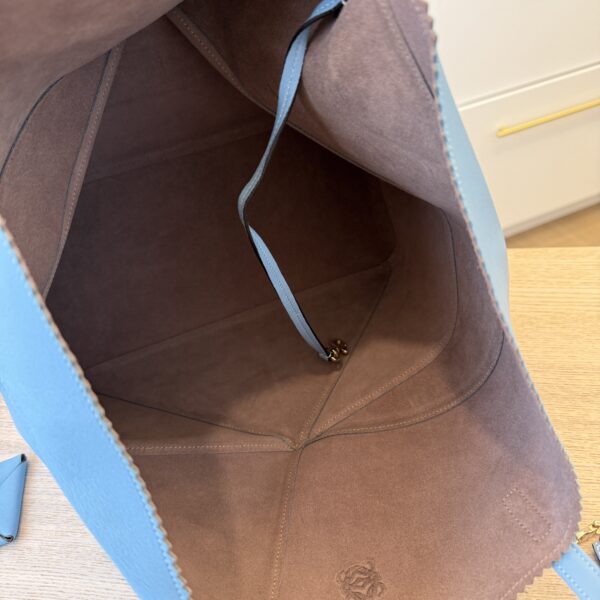 Loewe Lia Origami Tote Leather Blue