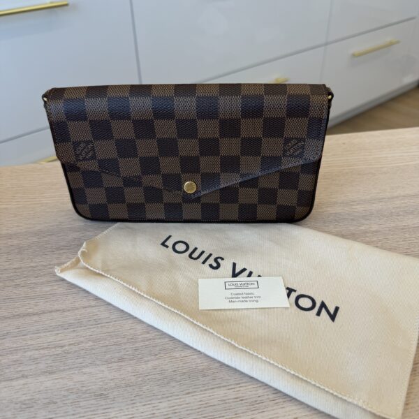 Louis Vuitton Damier Ebene Pochette Felicie Chain Wallet