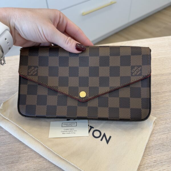 Louis Vuitton Damier Ebene Pochette Felicie Chain Wallet