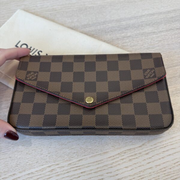 Louis Vuitton Damier Ebene Pochette Felicie Chain Wallet