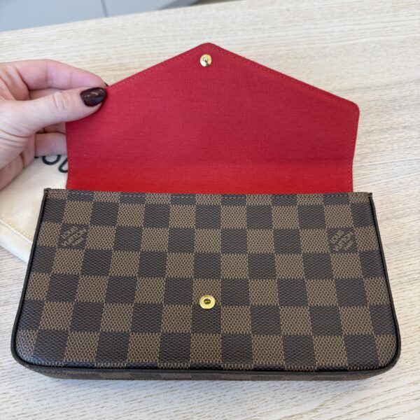 Louis Vuitton Damier Ebene Pochette Felicie Chain Wallet