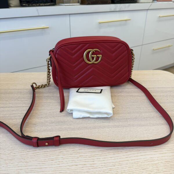 Gucci Matelasse Small GG Marmont Red