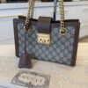 Gucci Padlock Chain Tote GG Coated Canvas with Leather Small
