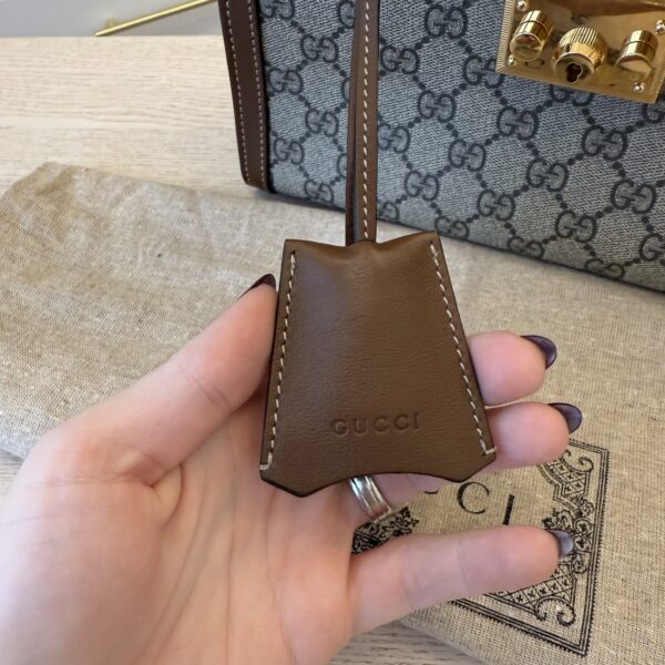 Gucci Padlock Chain Tote GG Coated Canvas with Leather Small