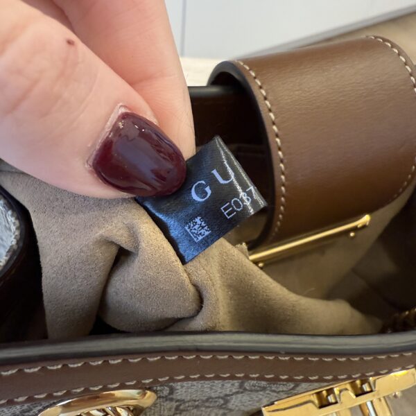 Gucci Padlock Chain Tote GG Coated Canvas with Leather Small