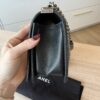 Chanel Boy Flap Bag Quilted Caviar Old Medium Black Ruthenium Hardware