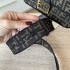 Fendi Fabric Jacquard FF 1974 Medium Baguette Tobacco Moro Black