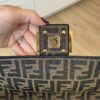 Fendi Fabric Jacquard FF 1974 Medium Baguette Tobacco Moro Black