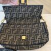 Fendi Fabric Jacquard FF 1974 Medium Baguette Tobacco Moro Black
