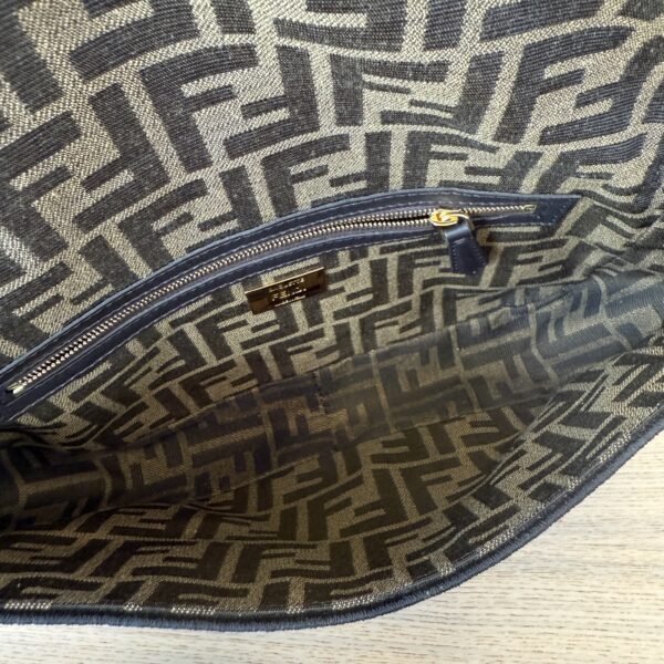 Fendi Fabric Jacquard FF 1974 Medium Baguette Tobacco Moro Black