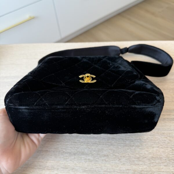 Chanel Vintage 24K Mini Velvet Flap Shoulder Bag