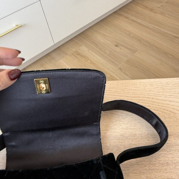 Chanel Vintage 24K Mini Velvet Flap Shoulder Bag