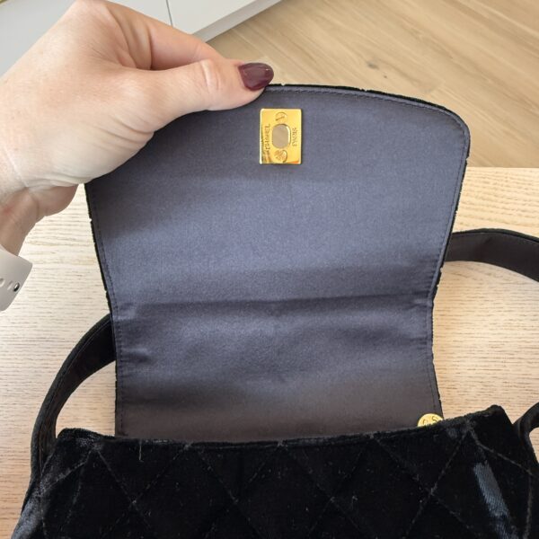 Chanel Vintage 24K Mini Velvet Flap Shoulder Bag