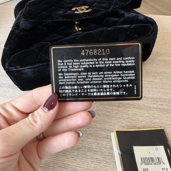 Chanel Vintage 24K Mini Velvet Flap Shoulder Bag