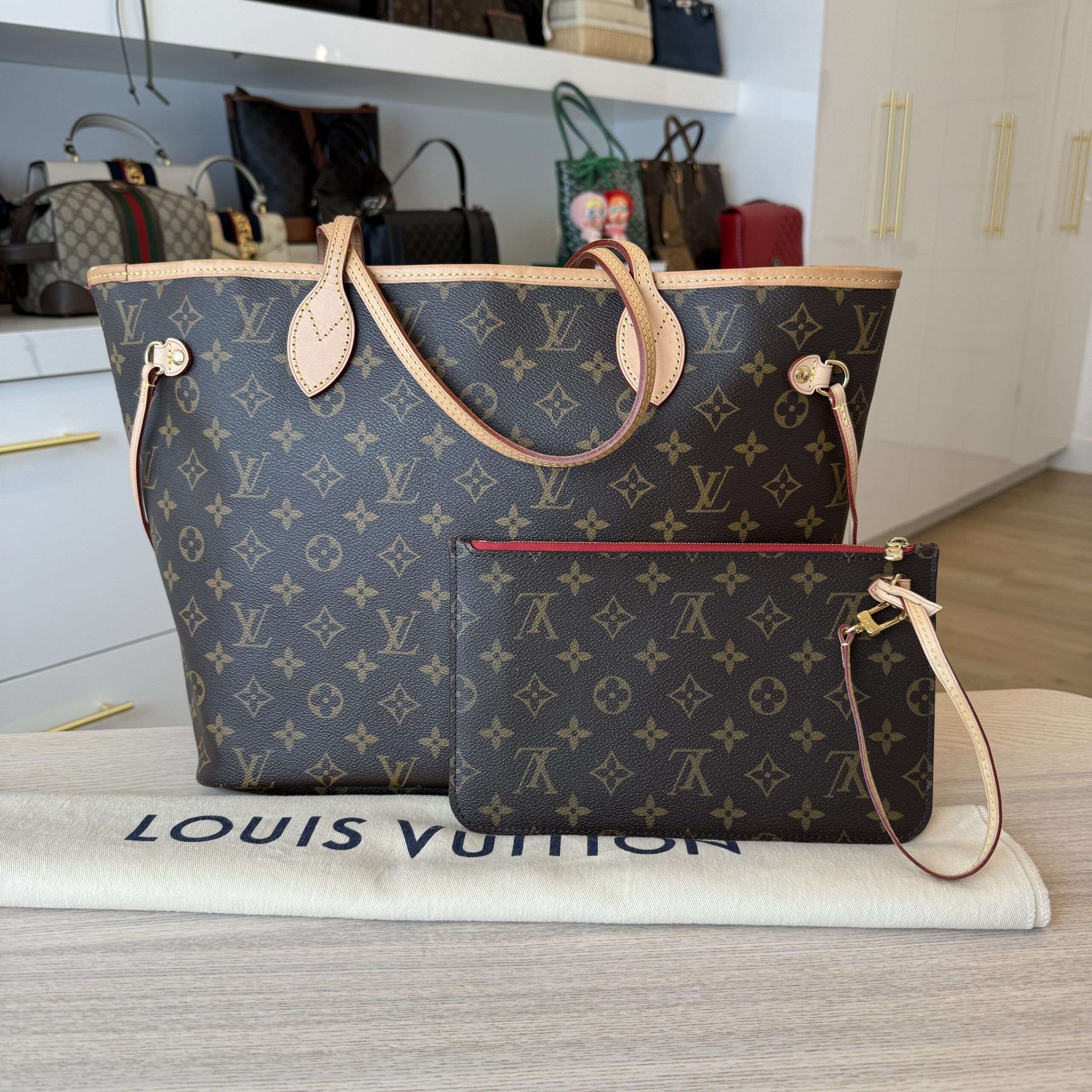 Louis Vuitton Monogram Neverfull MM Cerise