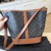 Celine Bucket Bag Triomphe Coated Canvas Medium