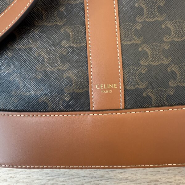 Celine Bucket Bag Triomphe Coated Canvas Medium