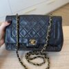 Chanel Lambskin Quilted Medium Single Flap Navy Gold Hardware