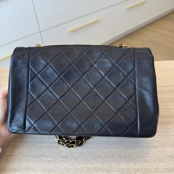 Chanel Lambskin Quilted Medium Single Flap Navy Gold Hardware