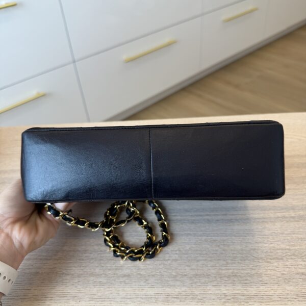 Chanel Lambskin Quilted Medium Single Flap Navy Gold Hardware
