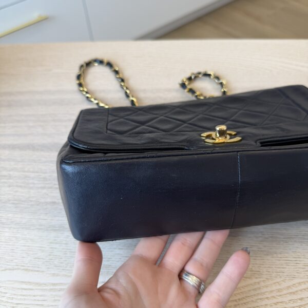 Chanel Lambskin Quilted Medium Single Flap Navy Gold Hardware