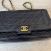 Chanel Lambskin Quilted Medium Single Flap Navy Gold Hardware