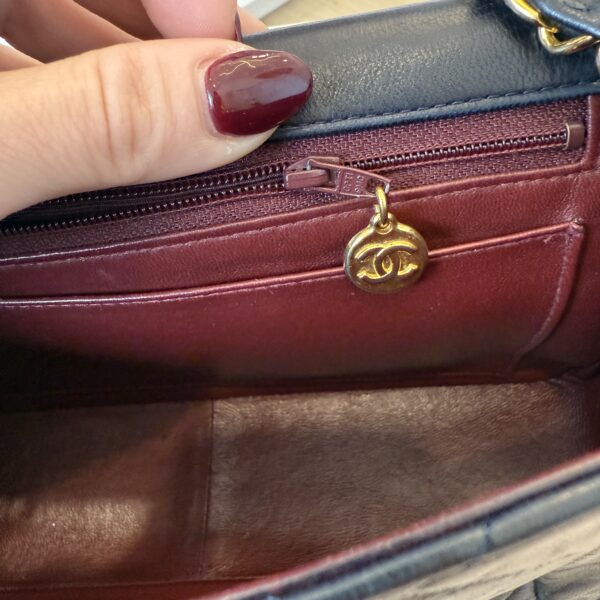 Chanel Lambskin Quilted Medium Single Flap Navy Gold Hardware