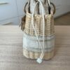 CHRISTIAN DIOR Medium Lady Dior Bag Natural Rattan and White Dior Oblique Jacquard Gold