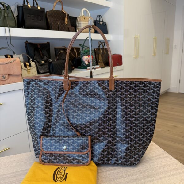 Goyard Goyardine Saint Louis GM Black and Tan