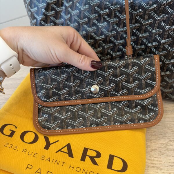 Goyard Goyardine Saint Louis GM Black and Tan