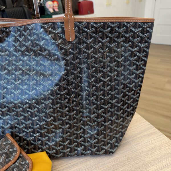 Goyard Goyardine Saint Louis GM Black and Tan