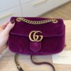 GUCCI Velvet GG Marmont Mini Metelasse Shoulder Bag