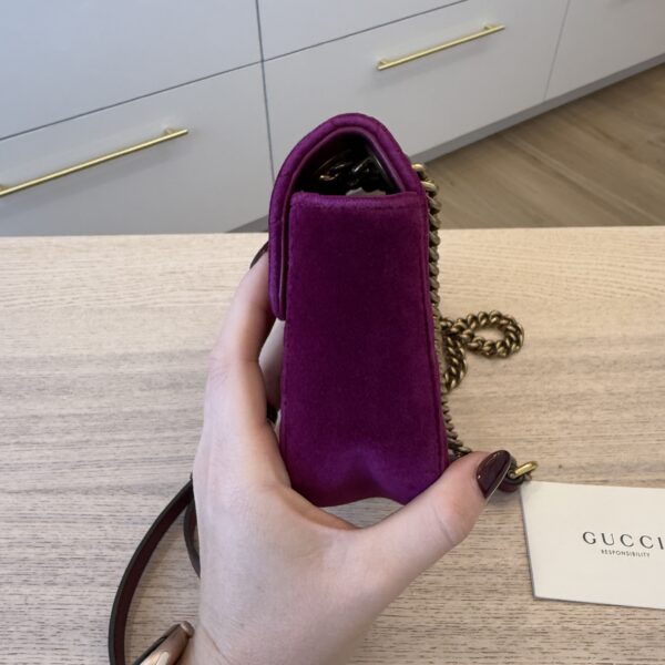 GUCCI Velvet GG Marmont Mini Metelasse Shoulder Bag
