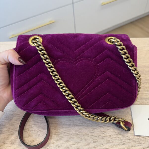GUCCI Velvet GG Marmont Mini Metelasse Shoulder Bag