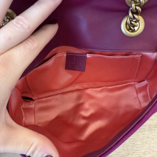 GUCCI Velvet GG Marmont Mini Metelasse Shoulder Bag