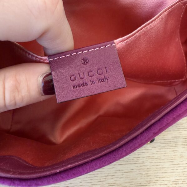 GUCCI Velvet GG Marmont Mini Metelasse Shoulder Bag