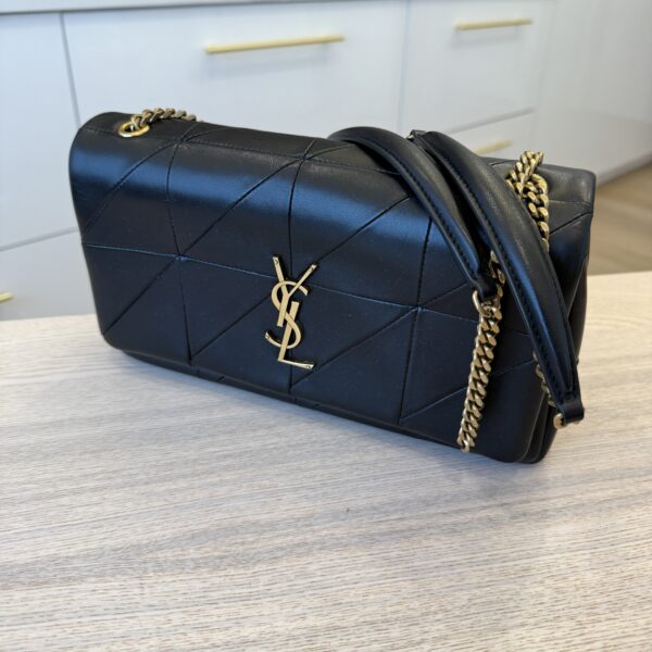 Saint Laurent (YSL) Lambskin Patchwork Monogram Medium Jamie Black GHW