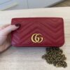 Gucci Red Quilted Calfskin Leather GG Marmont Super Mini Crossbody Bag