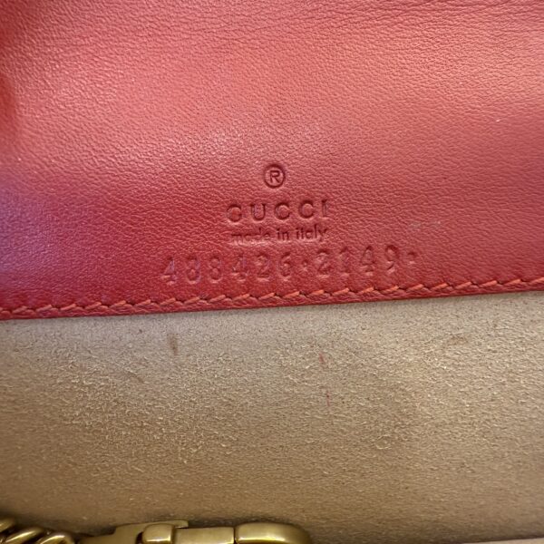 Gucci Red Quilted Calfskin Leather GG Marmont Super Mini Crossbody Bag